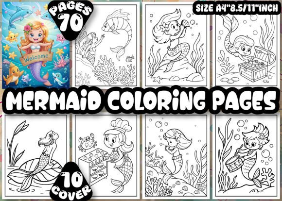 70 Mermaid Coloring Pages for Kids: Graphics and Coloring Pages Review