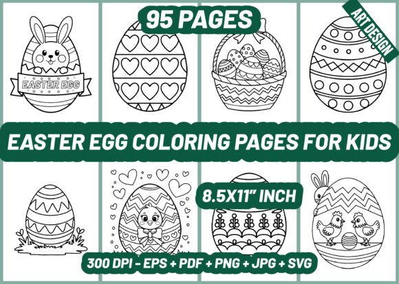 95 Easter Egg Coloring Pages for Kids Graphics