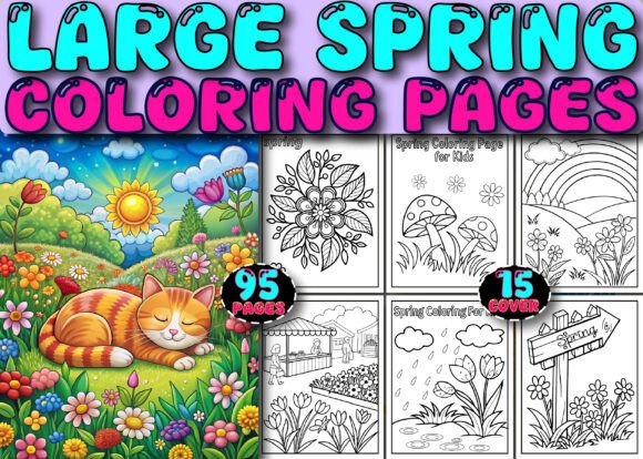 95 Large Spring Coloring Pages Graphics for Creative Marketing