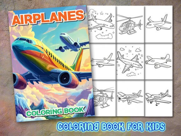 Airplane Coloring Page and Coloring Book Graphics Review