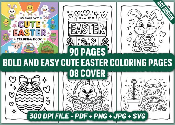 Bold and Easy Cute Easter Coloring Pages for Real Crafting Projects