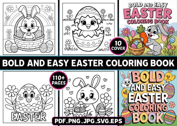 Bold and Easy Easter Coloring Pages: A Designer’s Perspective on a Versatile Graphic Asset