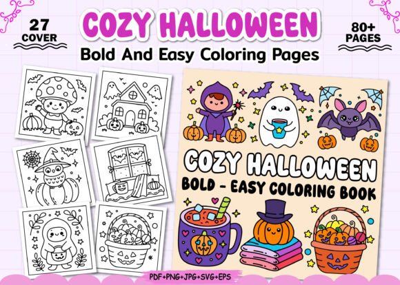 Bold Easy Cozy Halloween Coloring Page Graphics and Coloring Pages Review