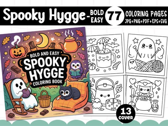 Bold Easy Spooky Hygge Coloring Pages: A Design Asset for Cozy, Creative Campaigns