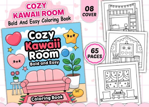 Cozy Kawaii Room Coloring Pages for Kids Graphics and Coloring Pages Review