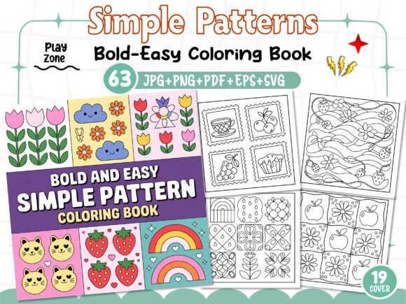 Cute Simple Patterns Coloring Pages: Graphics and Coloring Pages Review