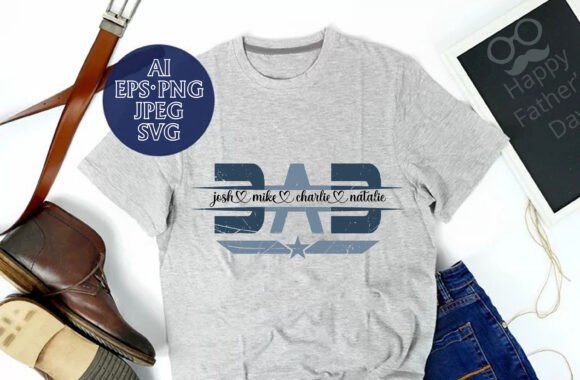 Dad Split Name T-Shirt Design Graphics Review