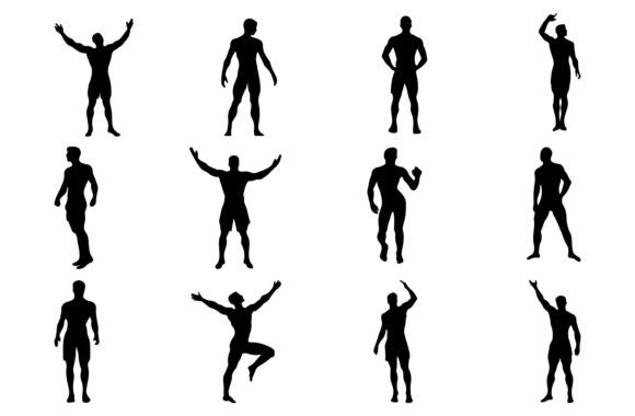 Dynamic Male Gymnast Silhouette Graphics and Crafts