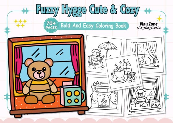 Fuzzy Hygge Cute and Cozy Coloring Pages: Graphics Review for Sellers