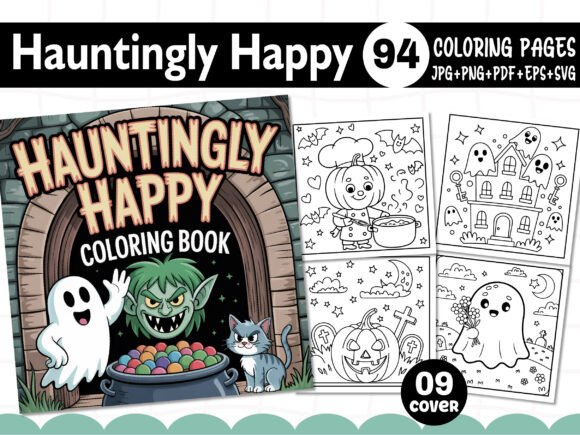 Hauntingly Happy Coloring Pages for Kids
