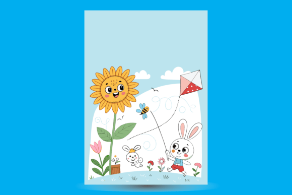 Kids Coloring Pages A4 Size Flowers: Graphics for Graphic Templates