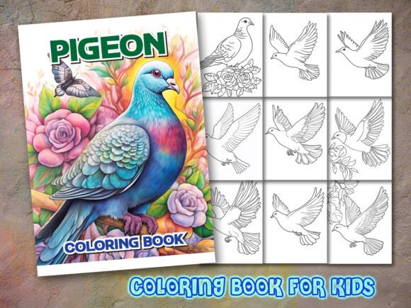 Pigeon Coloring Pages and Coloring Book Graphics