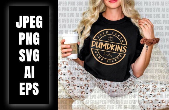 Pumpkins Graphic T-Shirt: A Vintage-Inspired Design Asset for Creative Projects