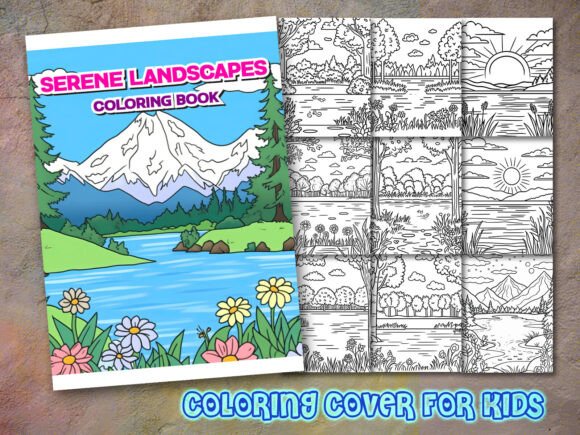 Serene Landscapes Coloring Pages and Graphics for Branding & Packaging