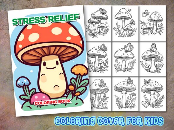 Stress Coloring Page Graphics for T-Shirt Designs and Content Publishing