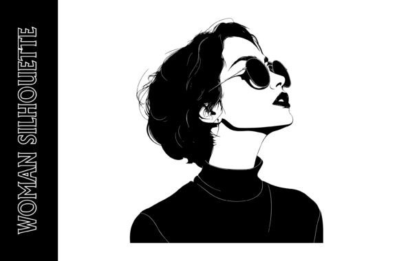 Stylish Woman in Sunglasses Graphics for Crafts