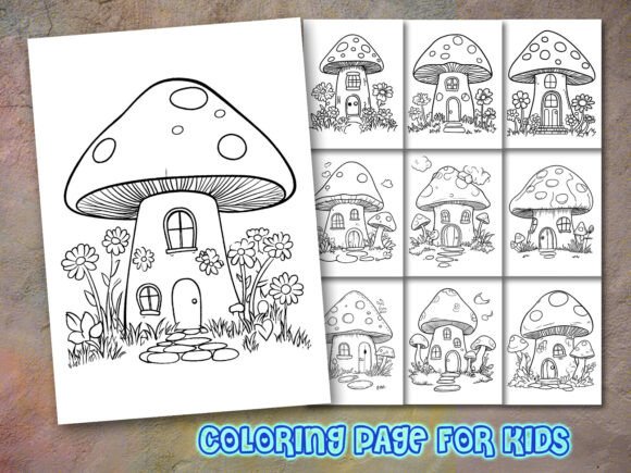 The Enchanted Cottage Coloring Page for T-Shirt Designs and Graphics