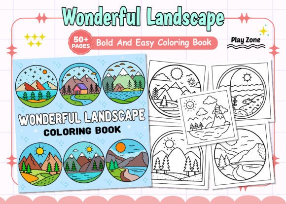 Wonderful Landscape Coloring Book Pages Graphics and Coloring Pages